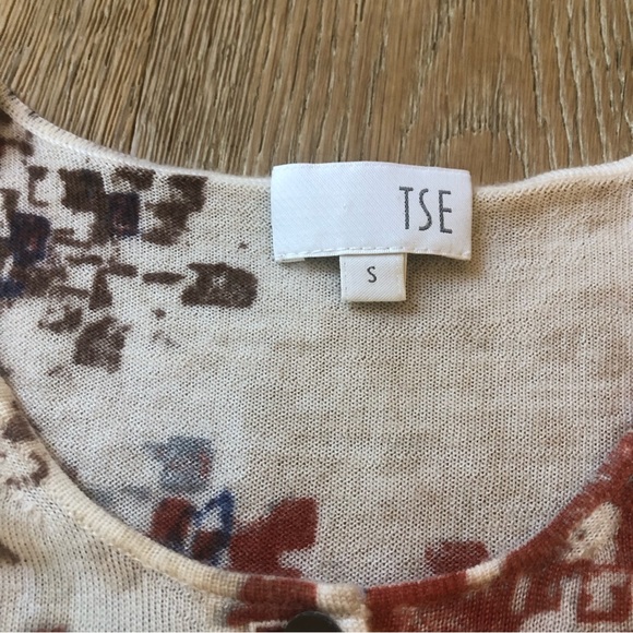 STUNNING TSE cashmere top/ cardigan floral like/ abstract - Picture 4 of 8